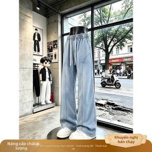 OUMULONG | Quần Jeans Mỏng Thoáng Mát Hè Cạnh Cắt