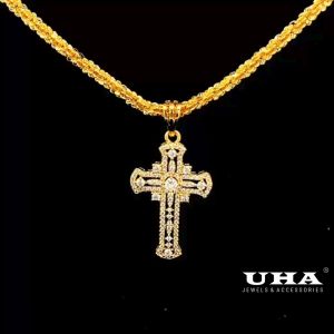 Mặt và dây chuyền nữ kiểu thánh giá M1146-M1181 đính đá sáng lấp lánh UHA