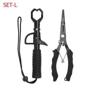 Shawto Aluminium Alloy Fishing Gripper Professional Fishing Lip Grabber Tool Fish Scissors Clip Fish Control Tackle Pliers Gear