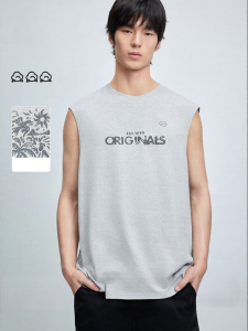 Jack Jones | Cotton Mens Tank Top Sleeveless Watermark Pattern T-shirt