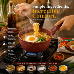 Hot Chef 18cm Non Stick Granite Coating Sauce Pan | Non Stick Pan | Kuali Tak Melekat | Kitchenware Cookware