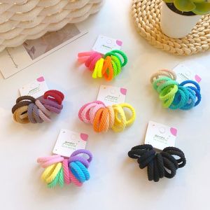 Kids Hair Accessories Cream Candy-Colored Hair Tie High Elasticity Towel Ring Hair Rope Baby Tie Small Chuchu Does Not Hurt Hair Rubber Bands