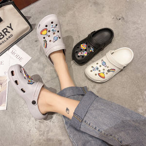 Cartoon Waterproof Hole Hole Slippers Womens Summer Korean Style Cute Outdoor Wear 2024 New Head Covered Sandals