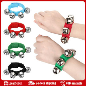 Christmas Wristbands Jingle Bells Xmas Bracelet Wrist Band Shaking Bells School Music Navidad New Year Party Gift Hand Bell Bell Strap Dance Accessories Reusable Clear and Melodious Sound Festival Performance Competition Props Supplies