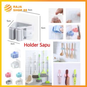 Gantungan Sapu Pel Mop Holder Tempel Dinding Alat Sapu Pel