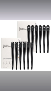 Korean Gloss & Glow Mark-Free Hair Clips – Black 12 Count | Strong Grip Aluminum Hair Styling Clips for Root Volume Makeup & Sectioning | No-Marks Durable Lightweight