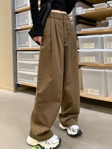 High Waist Loose Straight Leg Jazz Dance Pants Womens Autumn Winter American Hip Hop Long Trousers Casual Street Style