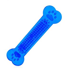 Super Tough Dog Bone Chew Toy Rainbow for Aggressive Chewers Puppy Teeth Cleaning Blue Training Clicker Outdoor Obedience Traini