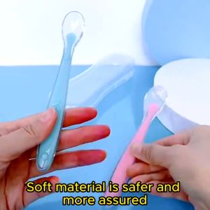 Lavender.thai ช้อนซิลิโคน ปลายนิ่ม ปราศจากสาร BPA ช้อนอุปกรณ์การให้อาหารเด็ก
