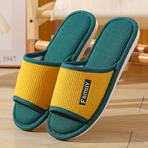 Linen Slippers Women Open Cotton Linen Fabric Slippers Home Indoor Couple Home Anti-slip Floor Spring Autumn Men Cool Slippers