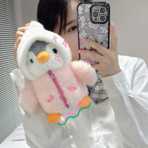 Dễ thương Chim cánh cụt Plush đồ chơi trẻ thoải mái ngủ búp bê chim cánh cụt mặc quần áo mũ nhồi động vật gối sinh nhật quà tặng