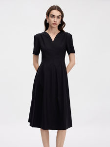 LANCY FROM 25 | Wool V-Neck Elegant Workwear Dress