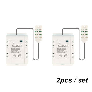 1/3/5PCS Smart WiFi Relay With Temperature Humidity Sensor Switch 85-250V AC 220V RF433 Receiver Work with Tuya APP Alexa Alice