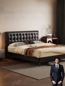 High-Grade Genuine Leather Bed 1.8m