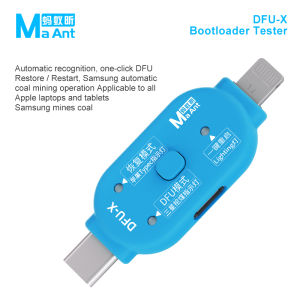 MaAnt DFU-X Flashing Device Dual Head One Click Enter DFU Recovery Bootloader Mode No Re-plug for iPhone Samsung Repair Tools