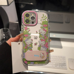 Full Cover Floral Kitty Design Phone Case for  17Pro 15Promax 14 Cute 13 New 11 Womens XS 12 Flower Cluster XR Protective Shell