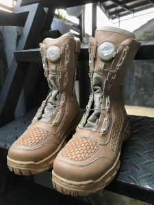 SEPATU PDL TALI PUTAR GURUN MODEL BOA JARING KULIT