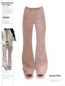 plus Size Sport Pants Womens Soft Drapey Flared Casual Trousers Autumn Pink Loose Fit Low Waist Long Pants Street Style
