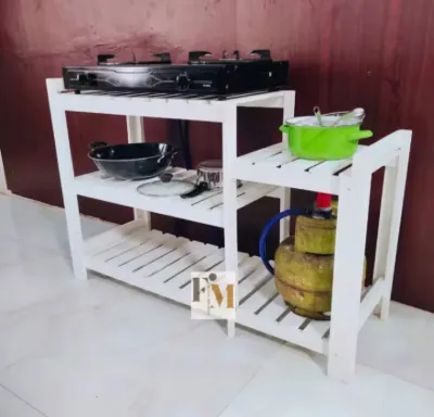 Rak Serbaguna Kompor 2 Tungku susun / Rak Minimalis Dapur Kayu