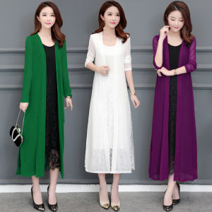 เสื้อคลุมกันแดดผ้าไหมน้ำแข็งบางเฉียบขนาดใหญ่สำหรับผู้หญิงในช่วงฤดูร้อน เสื้อคลุมยาวคลุมไหล่แขนยาวแบบโปร่งใส เสื้อคลุมผู้หญิงสไตล์นางฟ้า