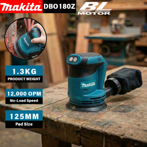 Makita | Makita DBO180Z 125mm Brushless Cordless Rechargeable Woodworking Sanding Putty Polishing Bare Tool Disc Random Orbital Sander
