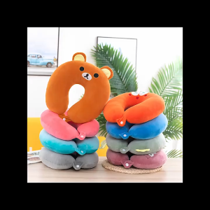 Cartoon U Shaped Pillow Neck Support Travel Nap Pillow Student Office Rest Double Camel Bantal Leher