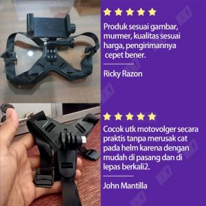 Mounting Helm Hp Action Cam Helmet Strap Mount / Mounting Helm Full Face Untuk HP / Smartphone