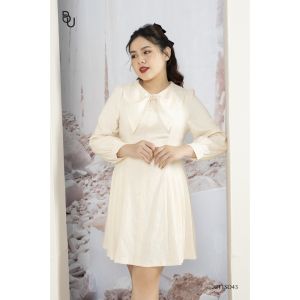 Đầm cổ tạo nơ đính đá xếp ly eo BIGSIZE (55kg đến 95kg) - 22T1SD43 - [BUstu Bigsize]