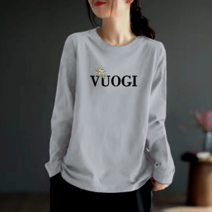 plus Size Loose Fit Pure Cotton Long Sleeve T-Shirt Women Base Layer Shirt Fashionable Casual Early Spring Top Print Commute Classic