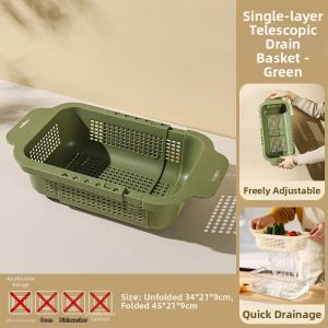 HUAZINIAO | Adjustable Double Layer Fruit And Vegetable Washing Basket