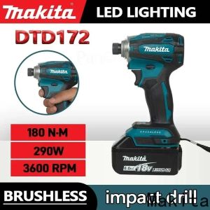 Makita | Makita DTD172 18V Brushless Cordless Impact Driver 180N.m Portable Screwdriver For Household DIY Construction Repair Tasks