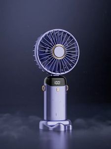 Quạt Mini Cầm Tay Du Lịch Có Màn Hình LED Pin Dung Lượng Lớn (Nhiều Màu)