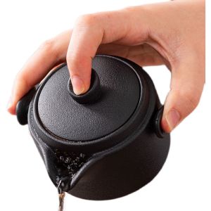 Cốc Trà Gốm Đen Chống Bỏng Bộ Pha Trà Gốm Sứ Cốc Trà Bộ Pha Trà Văn Phòng Dụng Cụ Pha Trà Lọc Cốc Một Tay Dụng Cụ Pha Trà
