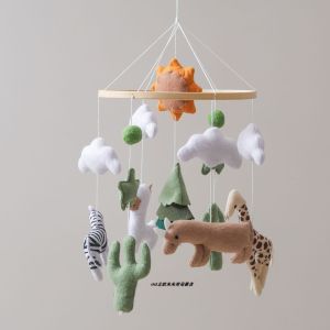Nordic Style Handmade Felt Childrens Bed Bell No Assembly Required Soothing Sleep Toy for Babies Wood Toy Universal Gender
