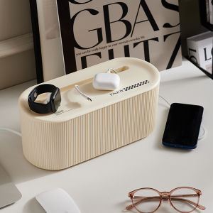 Homenhome Home Desktop Data Cable Power Cord Blocking Arrangement Storage Box Creative Safety Mobile Phone Charging Cable Plug Row Management Storage Basket