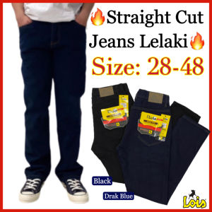 SELUAR JEANS LELAKI LUIS SIZE 29~48 / MEN JEANS STRAIGHT CUT / SELUAR JEANS BLACK BLUE / SELUAR JEANS MURAH