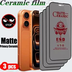 3Pcs Matte Ceramic Privacy Film Screen Protector For S26 S25 FE S25 Ultra S24 Plus S23 S21 S20 FE Anti Spy Anti-Scratch