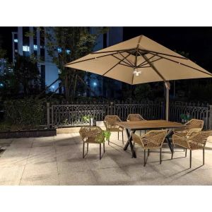Large Roman Style Sunshade Umbrella Outdoor Villa Courtyard Cafe Hall Luxury Rotatable Metal Umbrella for Sunshine Protection
