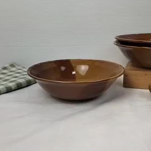 ถ้วยก๋วยเตี๋ยวเซรามิก ชามสีน้ำตาล  ขนาด 7 นิ้ว แพค 6 ใบ / 12 ใบ สดใสสวยงาม สามารถเข้าไมโครเวฟได้