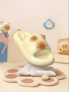chikoku | Cute Cat Paw Slippers Home Use Bathroom and Outdoor Cartoon Couple