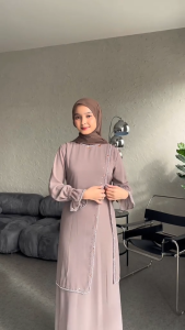 COD Naira Dress Ceruty Apk Payet Gamis Lebaran 2025 Mewah Dress Melayu Wanita Kondangan Kekinian