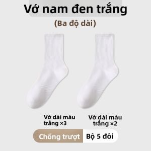 Tất MiiOW nam làm bằng cotton nguyên chất dài đến bắp chân thoáng khí thấm hút mồ hôi