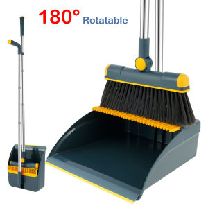 Thickened Broom Dustpan Floor Brush Set Magic Household Garbage Collector Long Handle Broom With Stand Up Dustpan Combo Set