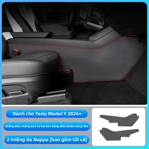 Miếng Dán Bảo Vệ Chống Đá Chân Da Nappa Cho Bảng Điều Khiển Trung Tâm Xe Tesla Model YL 2026+ Phụ Kiện Ô Tô