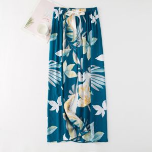 Cotton Silk Pajama Trousers Women Large Size Loose Trousers Maternity Pajama Pants Outside Ladies Elastic Waist Sleeping Pants