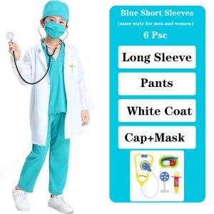 Doctor Career Costume for Kids Girl Nurse Uniform Children Cosplay Clothing Suit Community Helper for Boys Hallowen Role Play