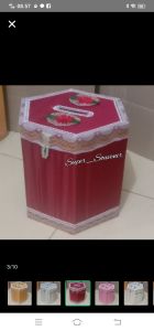 Kotak angpo/Tempat amplop undangan/Segi enam/Maroon