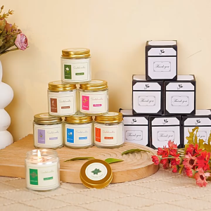 Aromatherapy Candles Soy Candle Scented Rose Sandalwood Home Fragrance with Box Gift Candle Souvenir for Wedding Baptismal Scented Candle