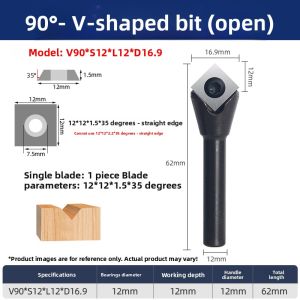 LASH | Disposable 90 Degree V-Shaped Router Bit for Edge Trimming and Aluminum Composite Panel Slotting