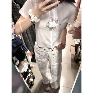 Pure Cotton White Short Sleeve T-Shirt Womens Trendy 2025 New Design Slimming Summer Small Audience Shoulder Top